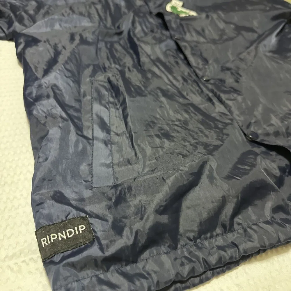 Ripndip Windbreaker Snap Button Jacket.  Happy Cat Nip XL Blue